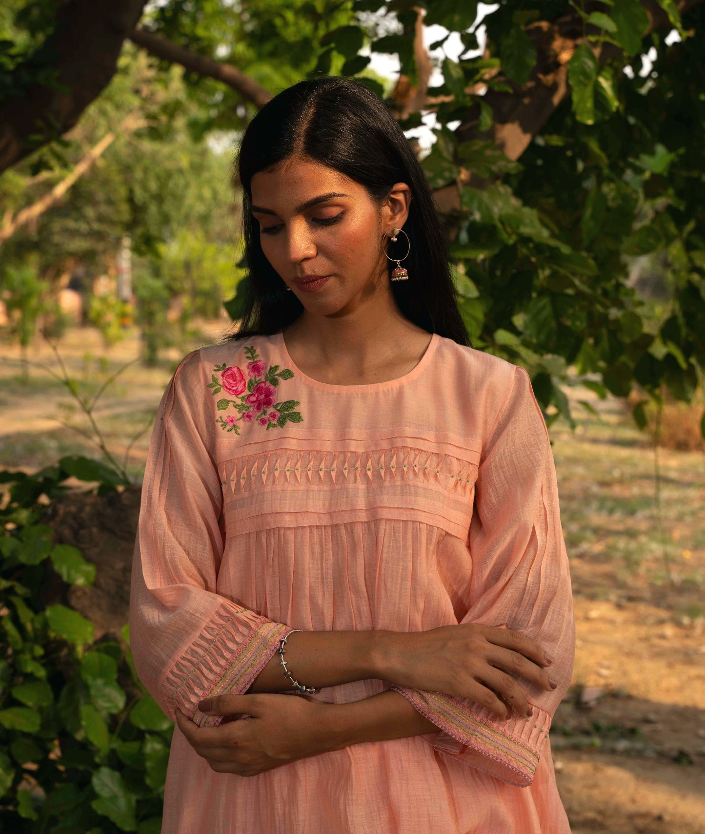 Maina-KBD Peach Kurta (Set of 3)