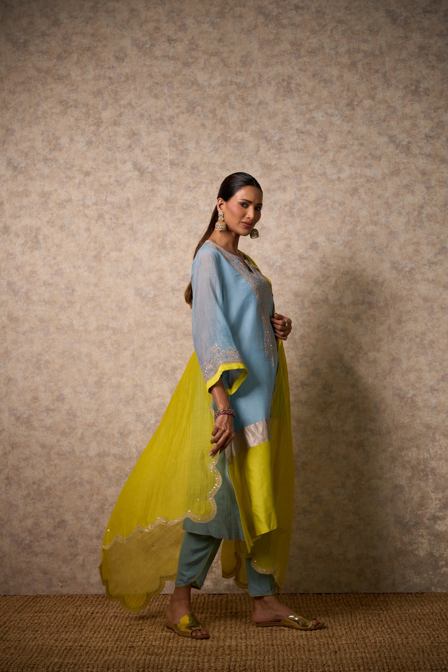 Glory Sky Blue Kurta (Set of 3)