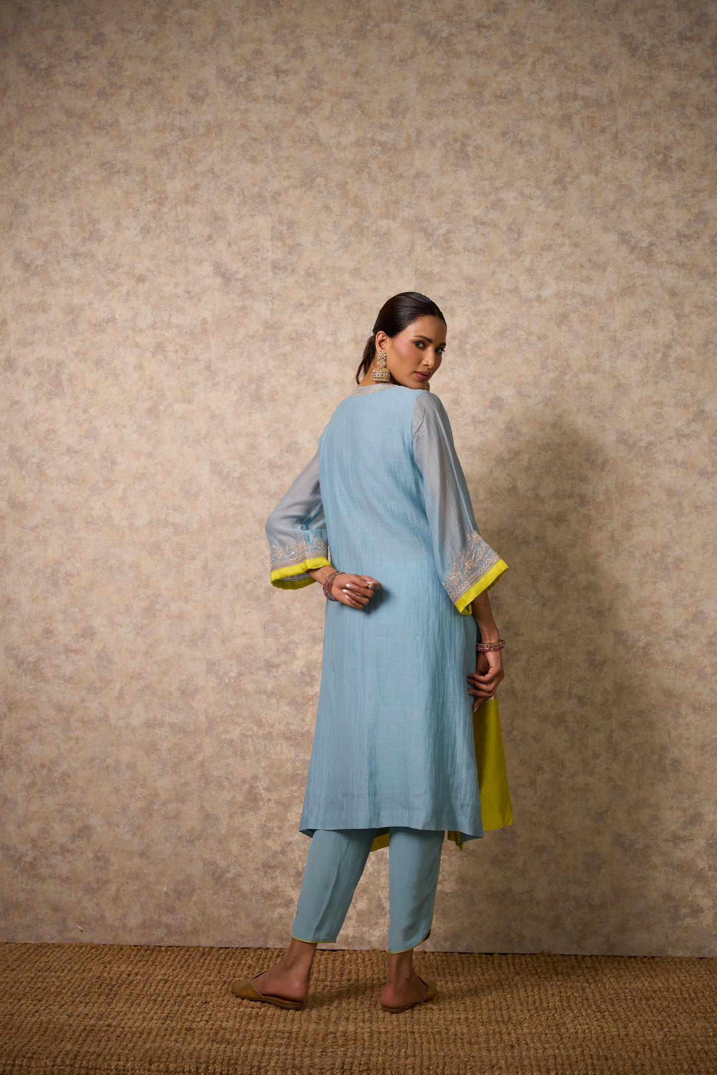 Glory Sky Blue Kurta (Set of 3)