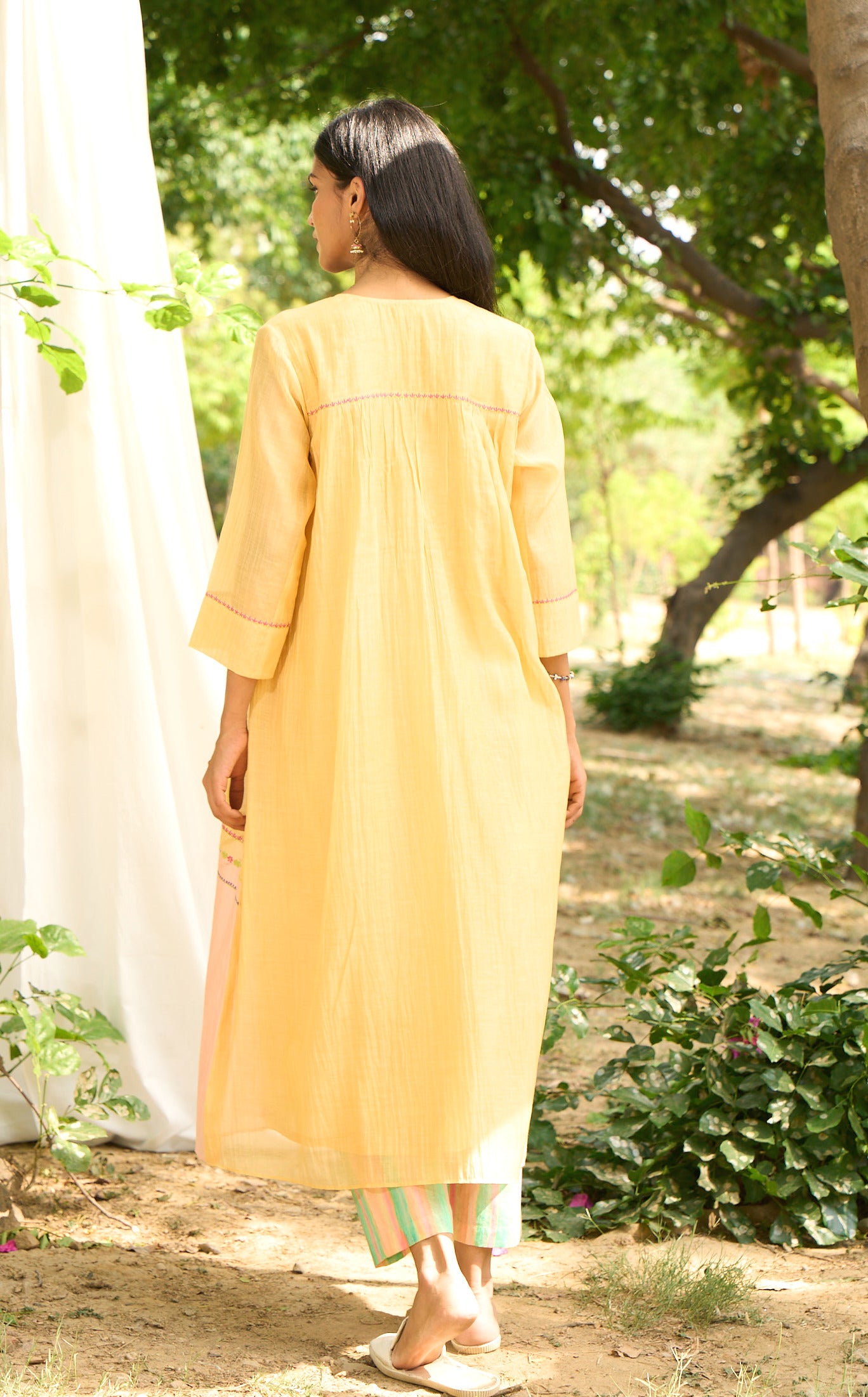 Saaras Yellow Kurta (Set of 2)