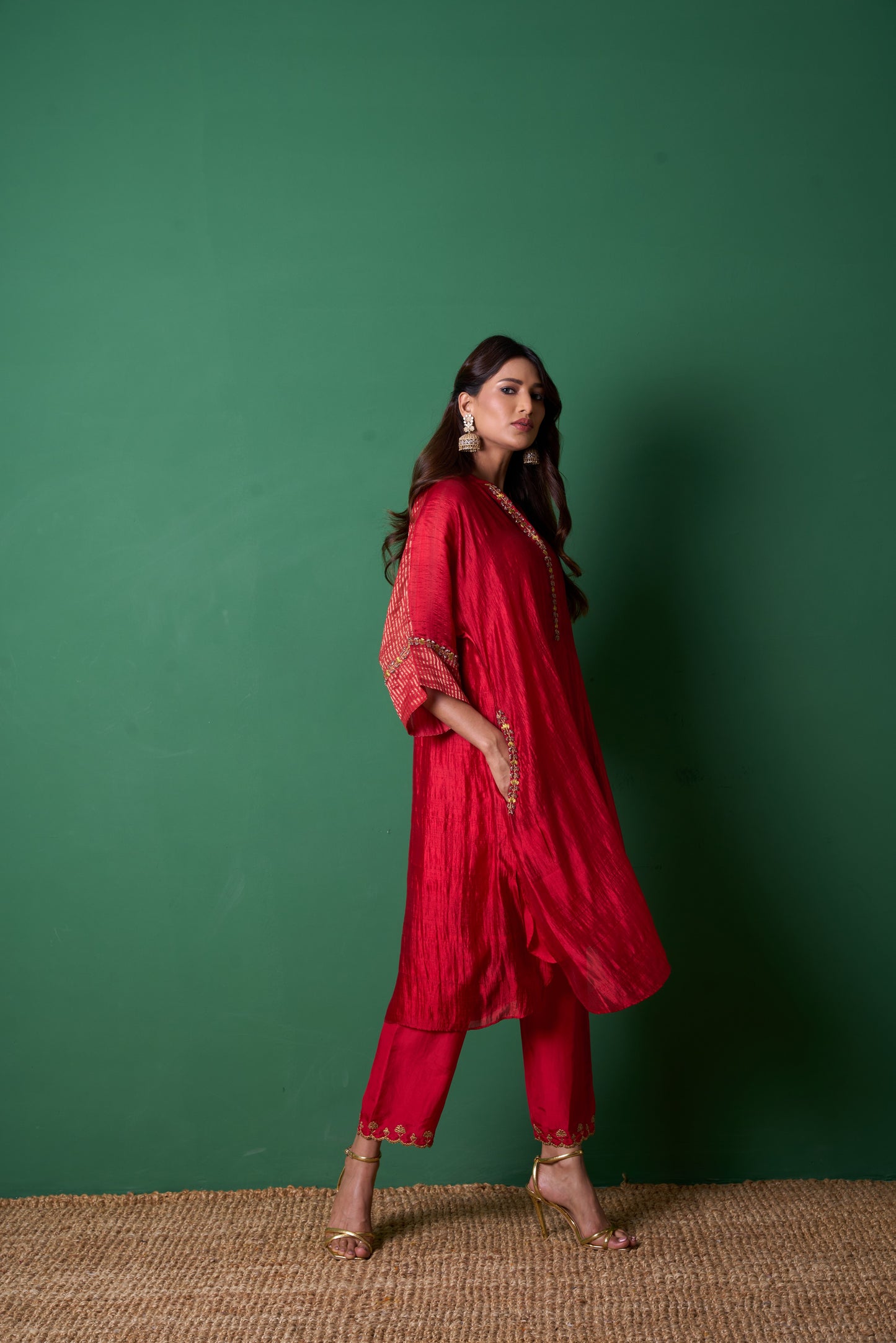 Radiance Red Kurta (Set of 2)