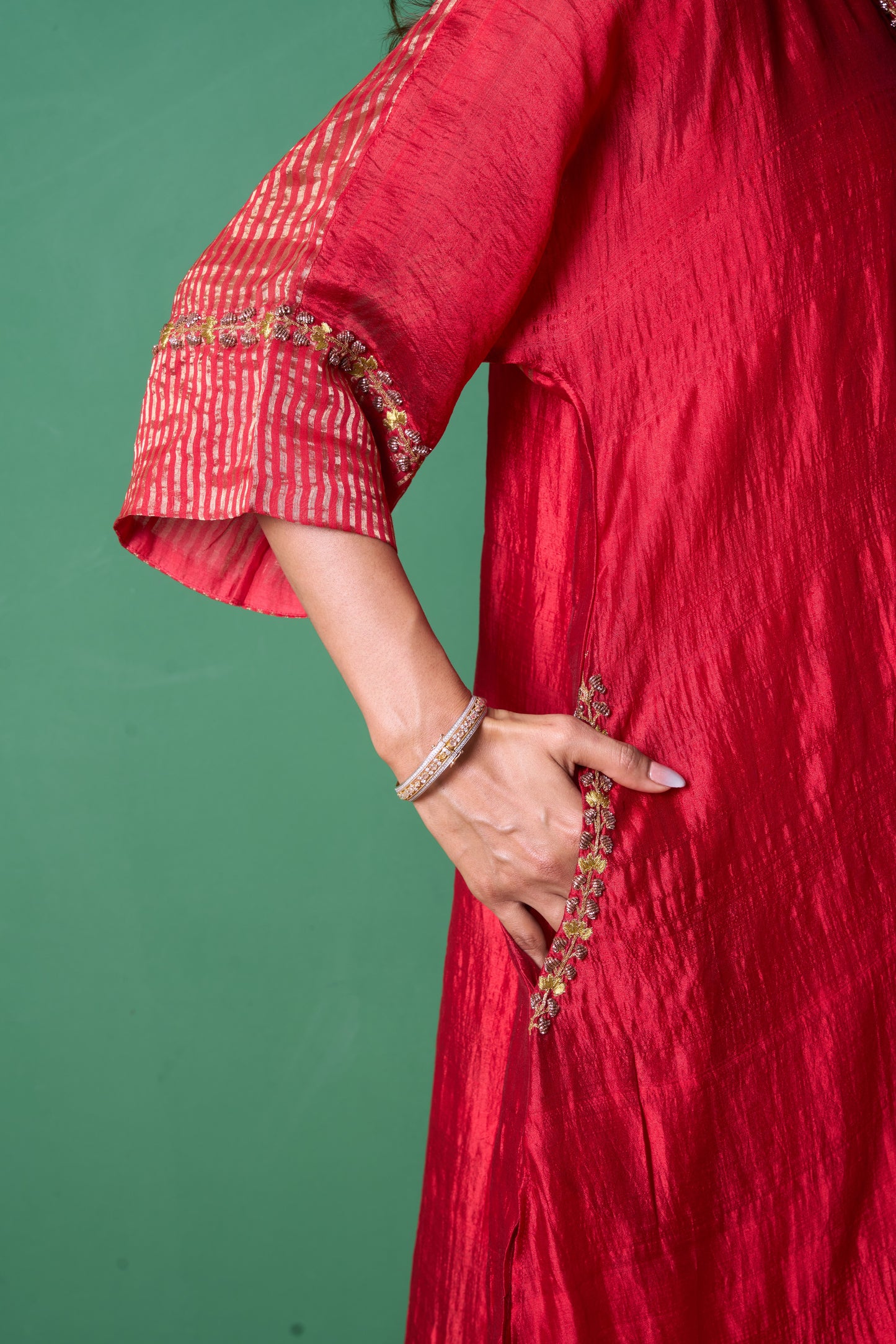 Radiance Red Kurta (Set of 3)