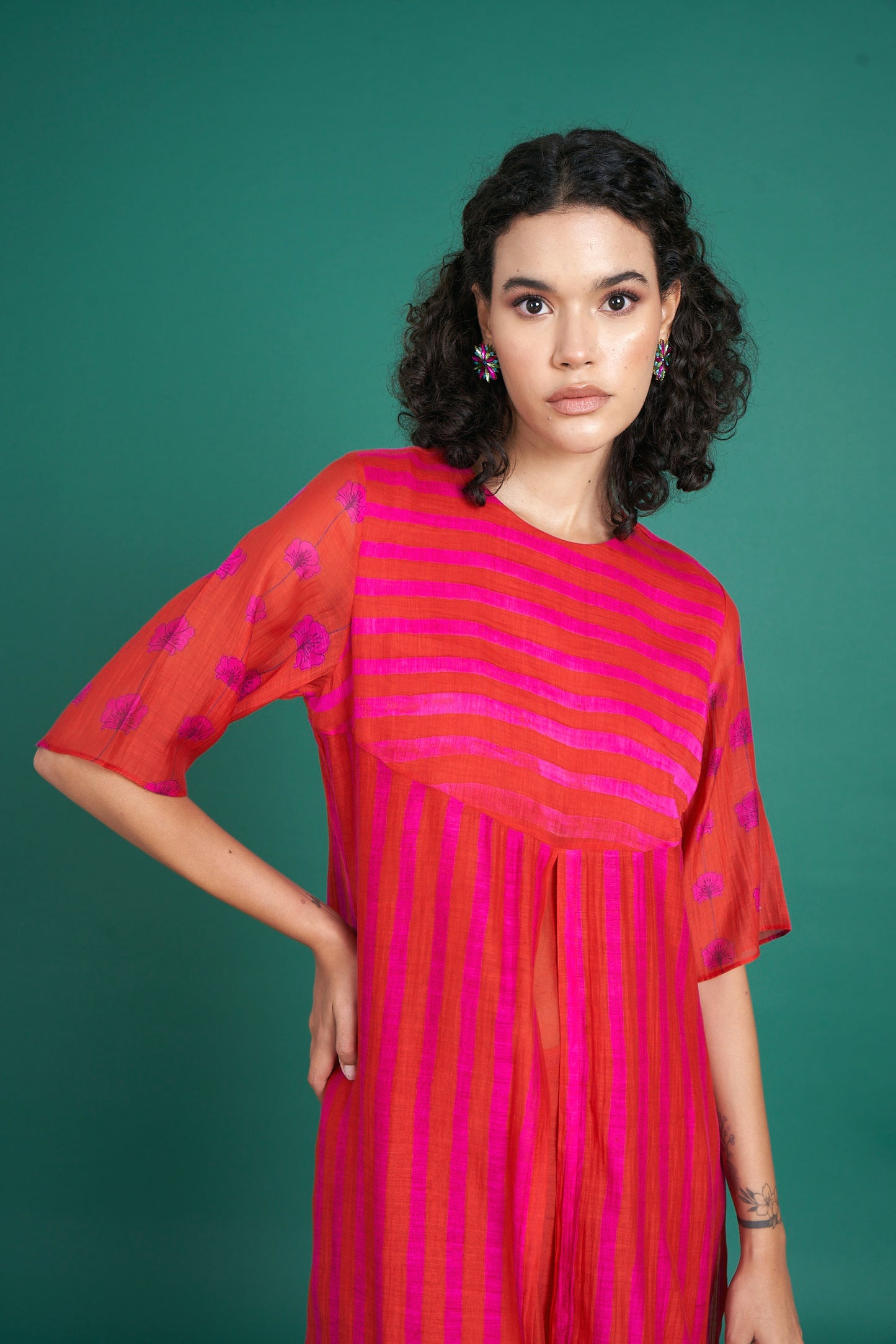 Abeer Red Kurta (Set of 2)