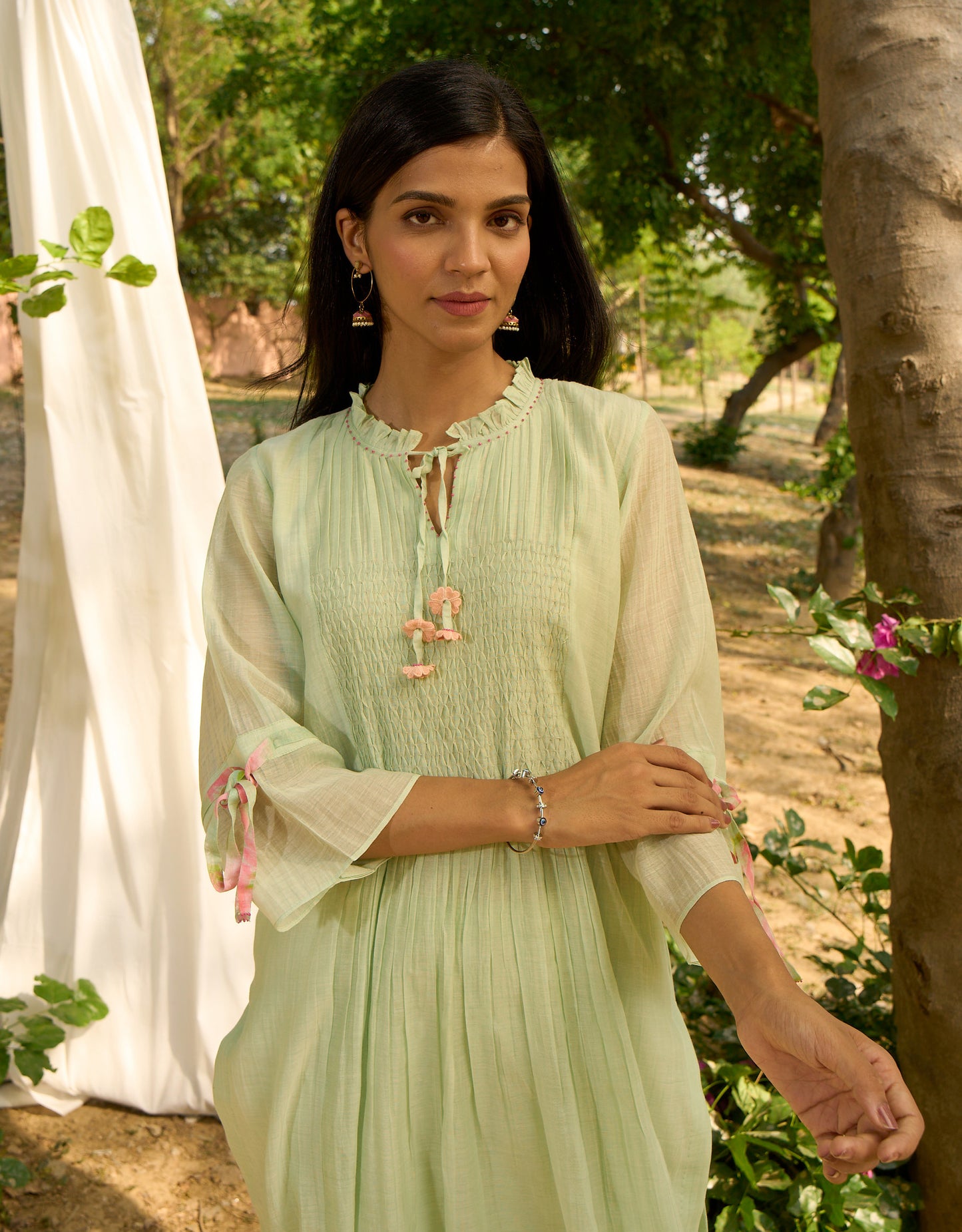 Baya Light Green Kurta (Set of 3)