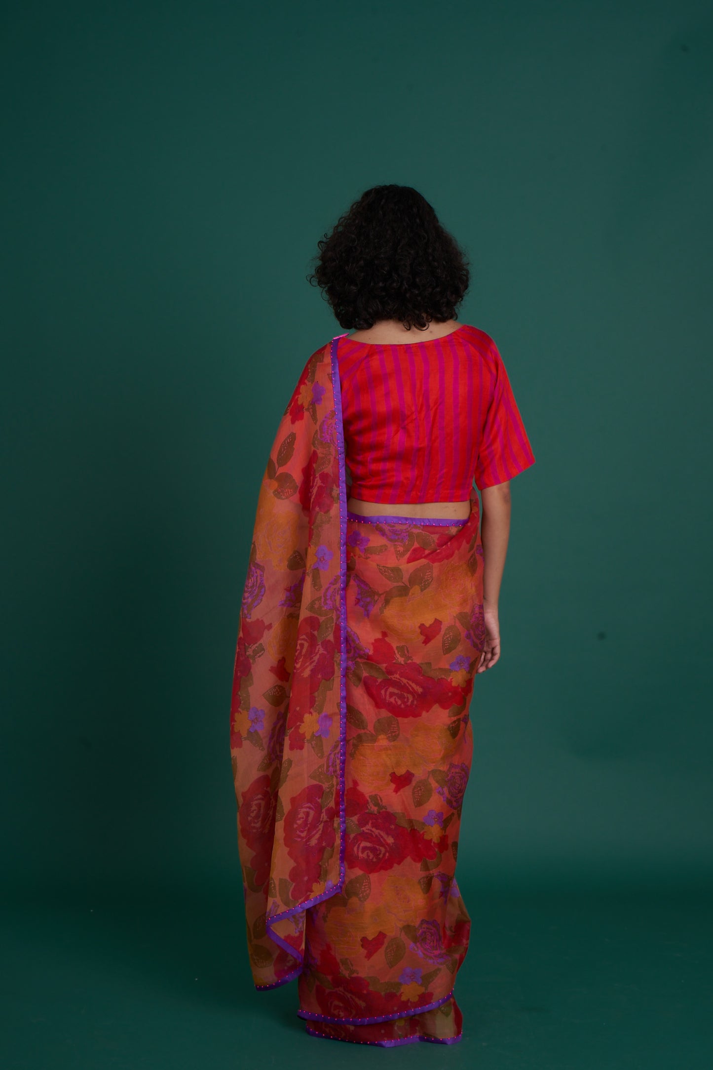 Iris Red multi Saree (Set of 2)