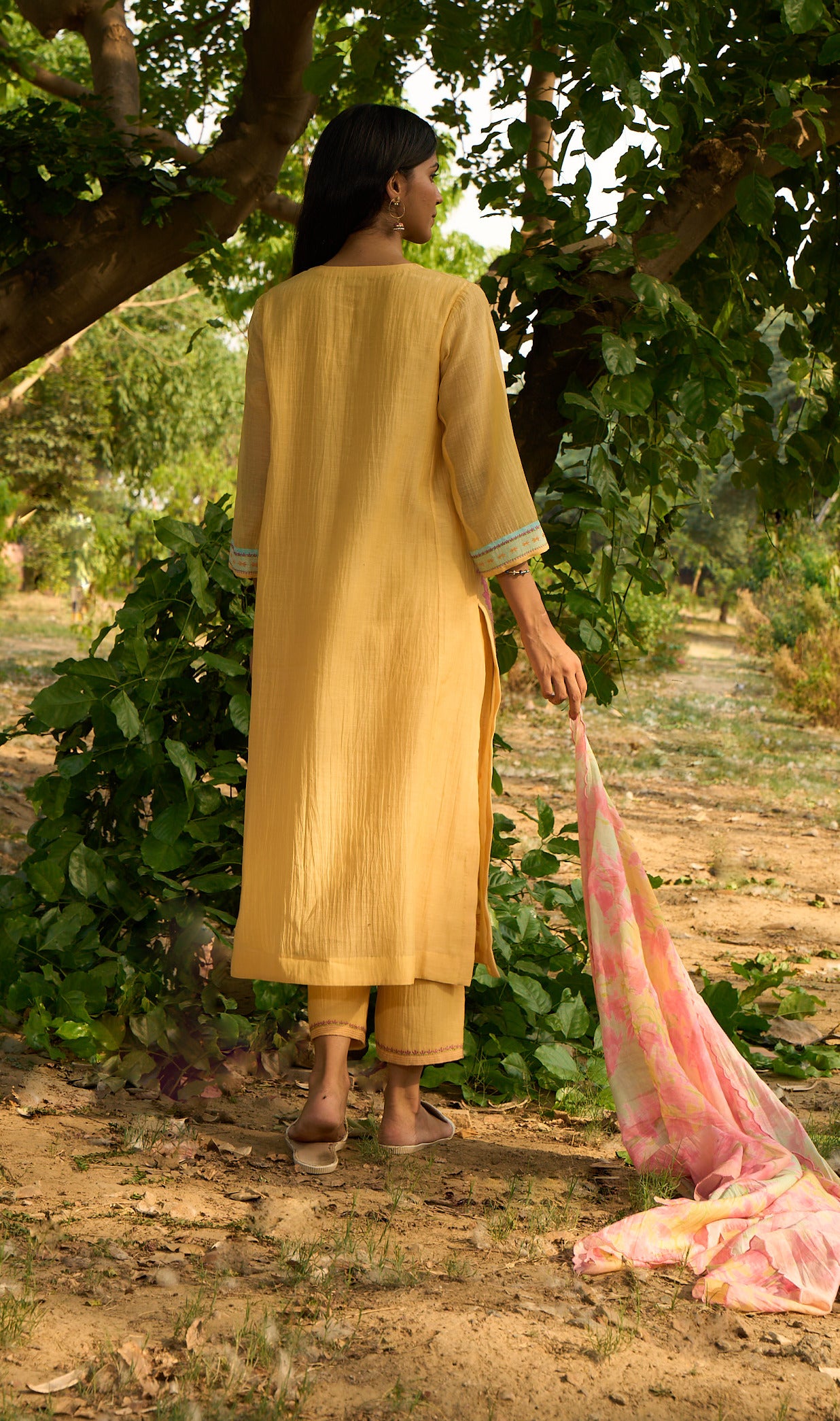 Bulbul Yellow Kurta (Set of 3)