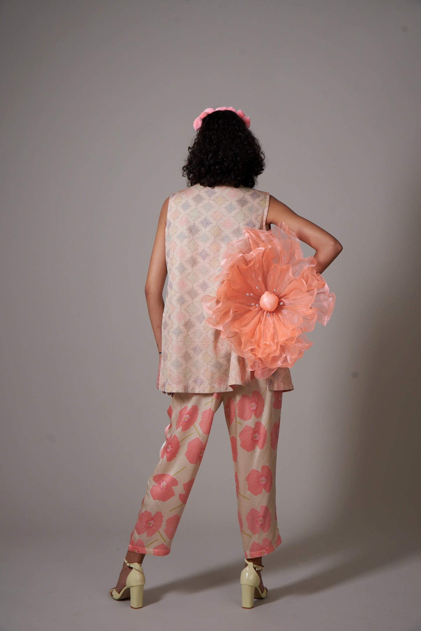 KIGIKU Peach-Sepia Co-ord Set (Set of 3)