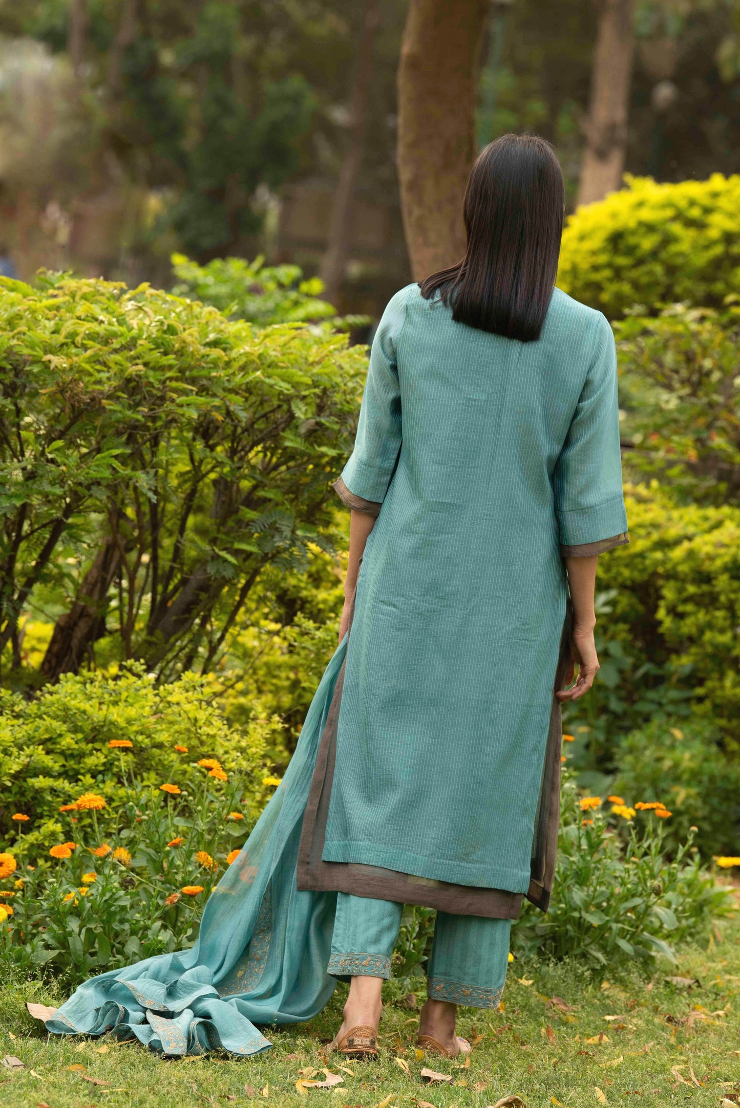 Firoza Teal Kurta (Set of 3)
