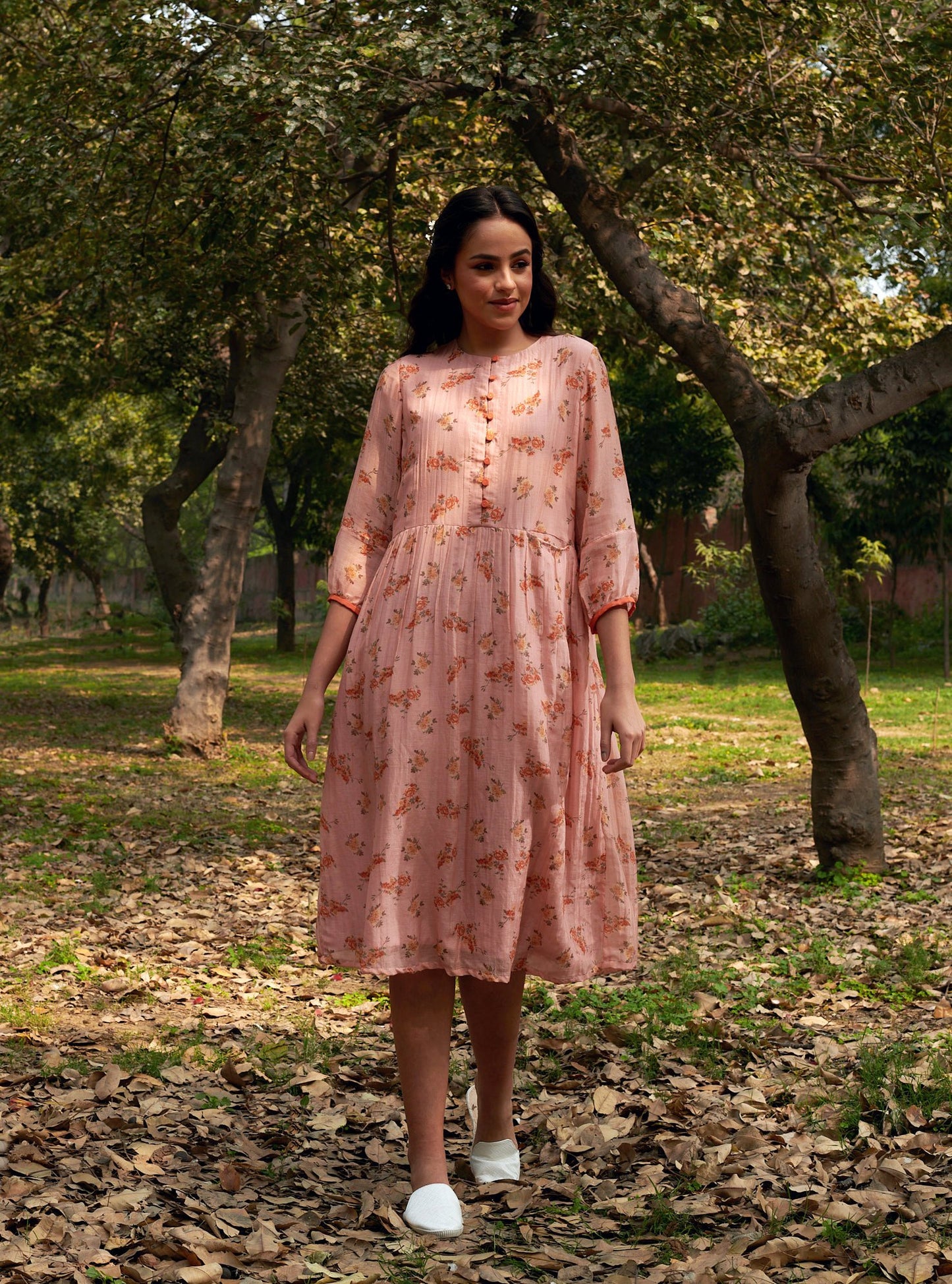 Bliss Peach Floral Dress