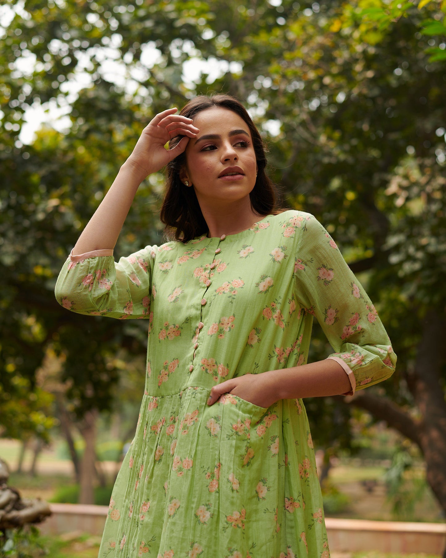 Bliss Green Floral Dress