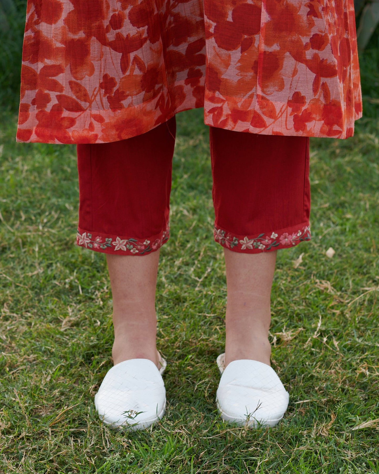 Joy Orange Floral Kurta-Set (Set of 2)