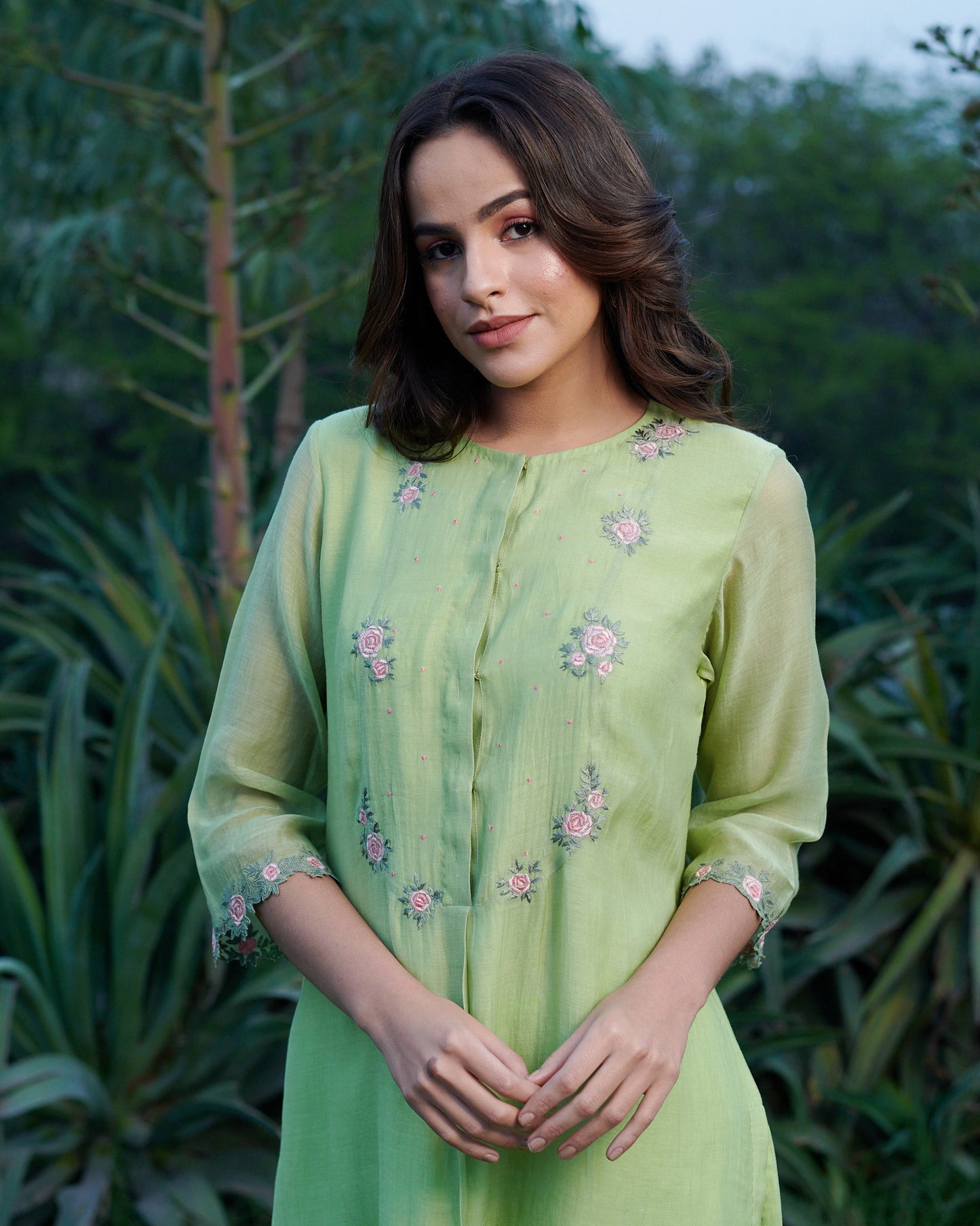 Rosy Greeen Kurta-Set (Set of 3)