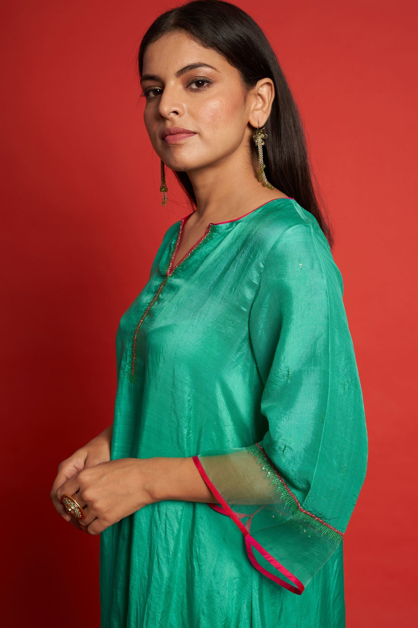 Balsam Fresh Green Kurta Set (Set of 2)