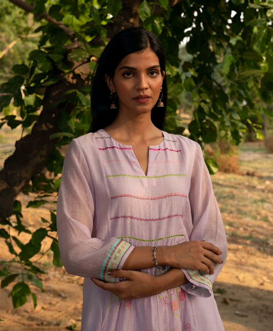 Papiha Lilac Kurta (Set of 3)