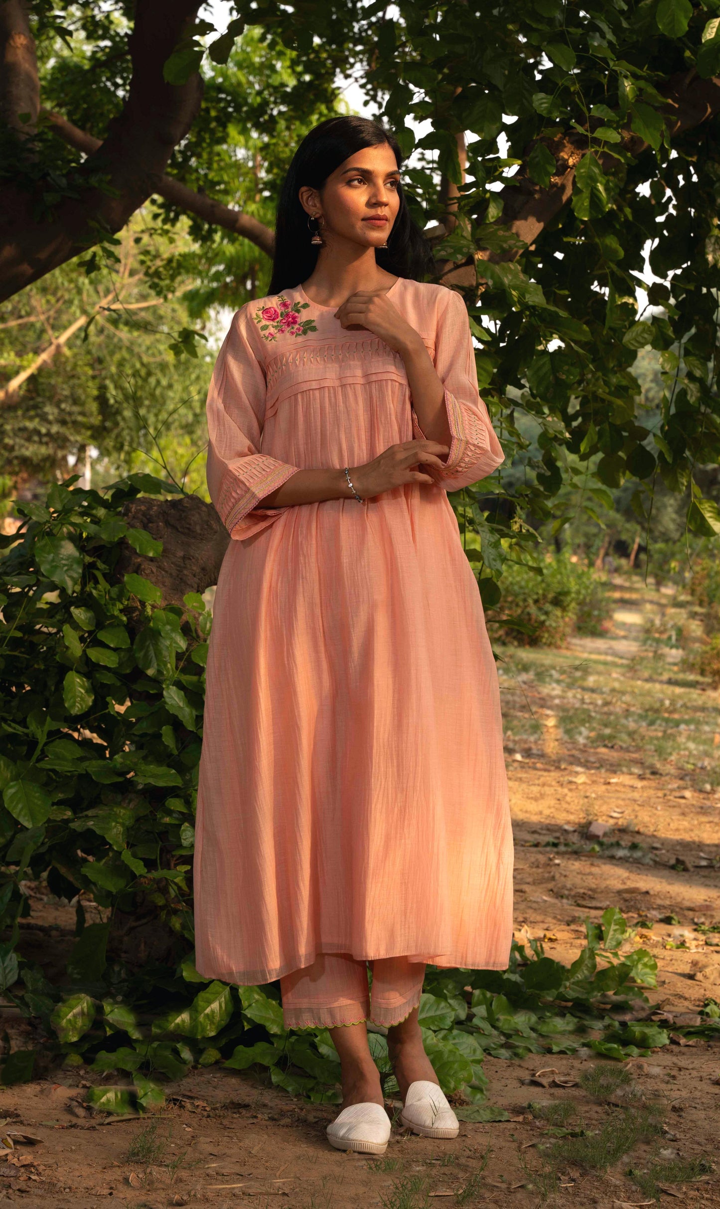 Maina Peach Kurta  (Set of 2)