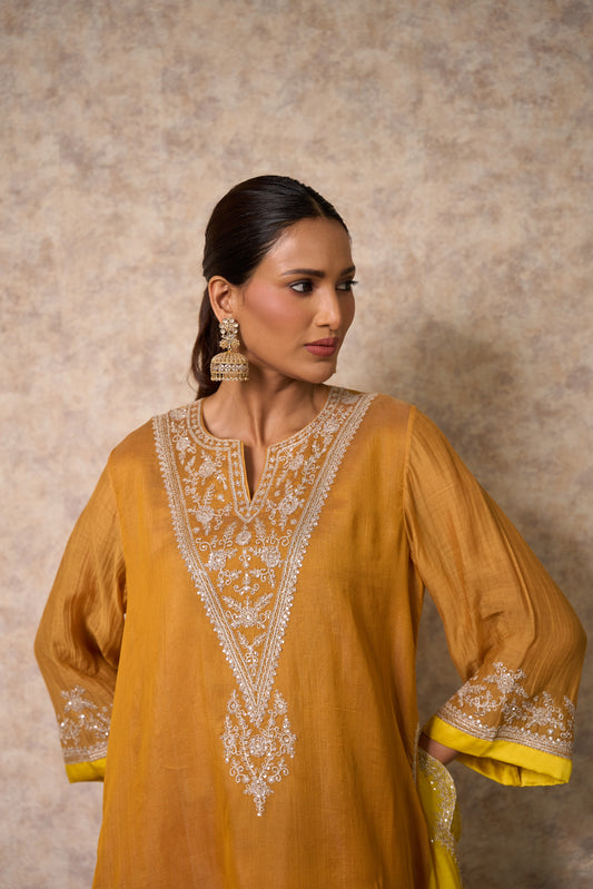 Glory Ochre Kurta (Set of 3)