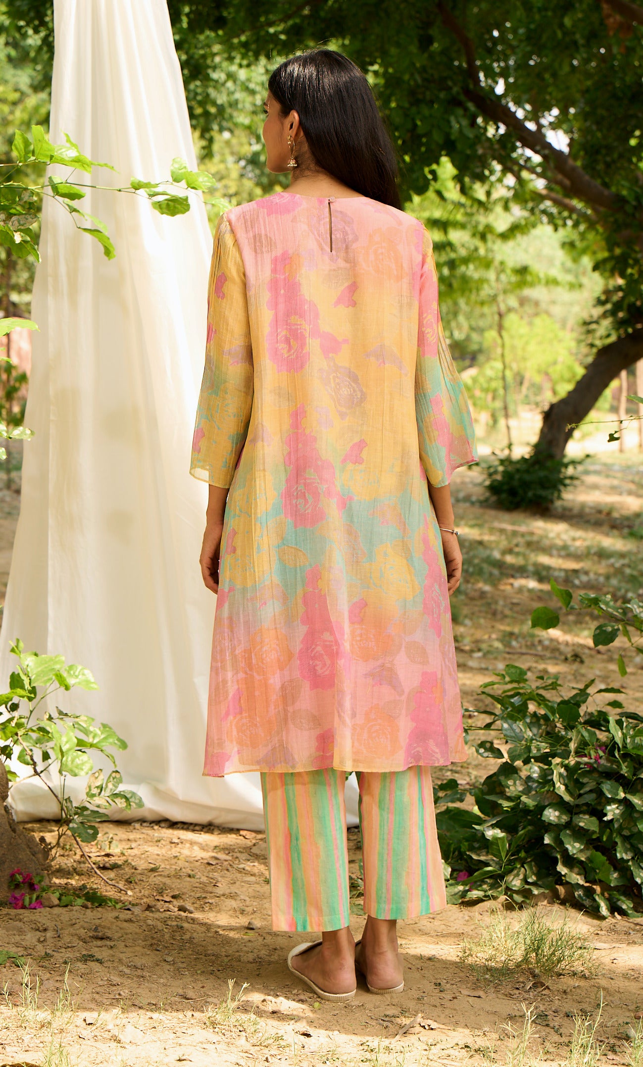 Chakor Peach Kurta  (Set of 2)