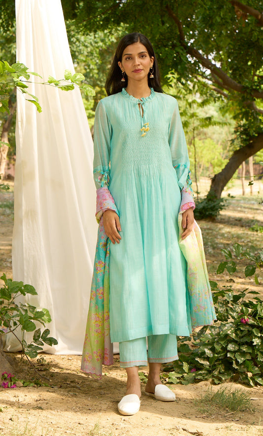 Baya Turquoise Kurta  (Set of 3)RDS25