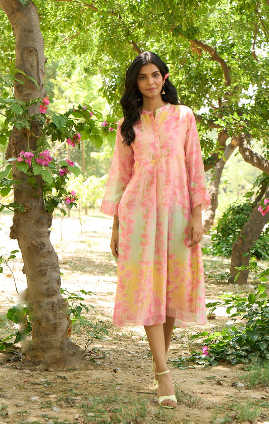 Flamingo Peach Dress (Set of 1)