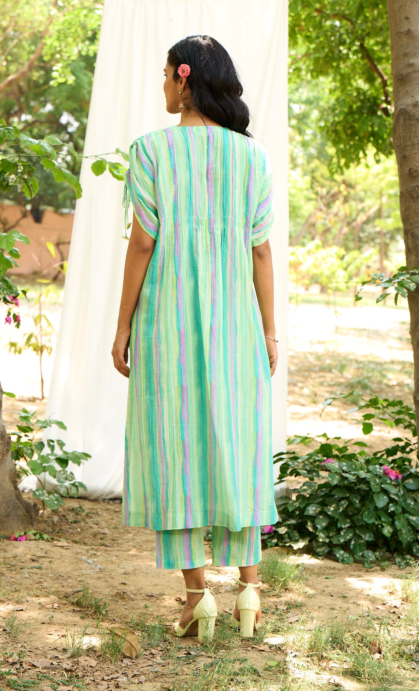 Hummingbird Turquoise Kurta  (Set of 2)