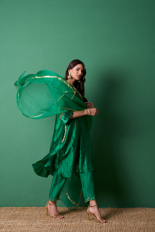 Radiance Emerald Kurta (Set of 3)