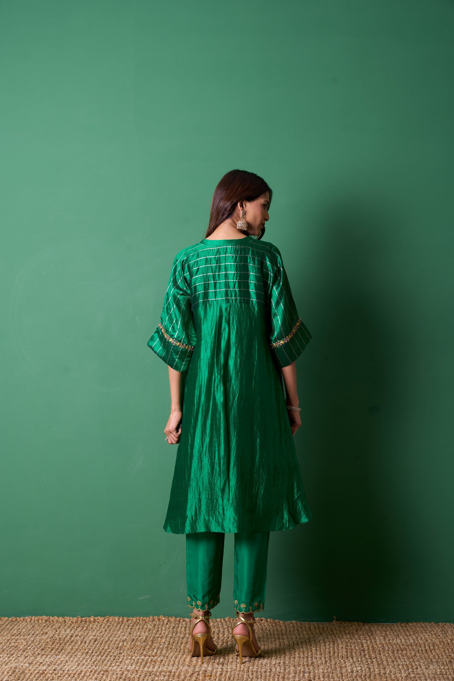 Radiance Emerald Kurta  (Set of 2)