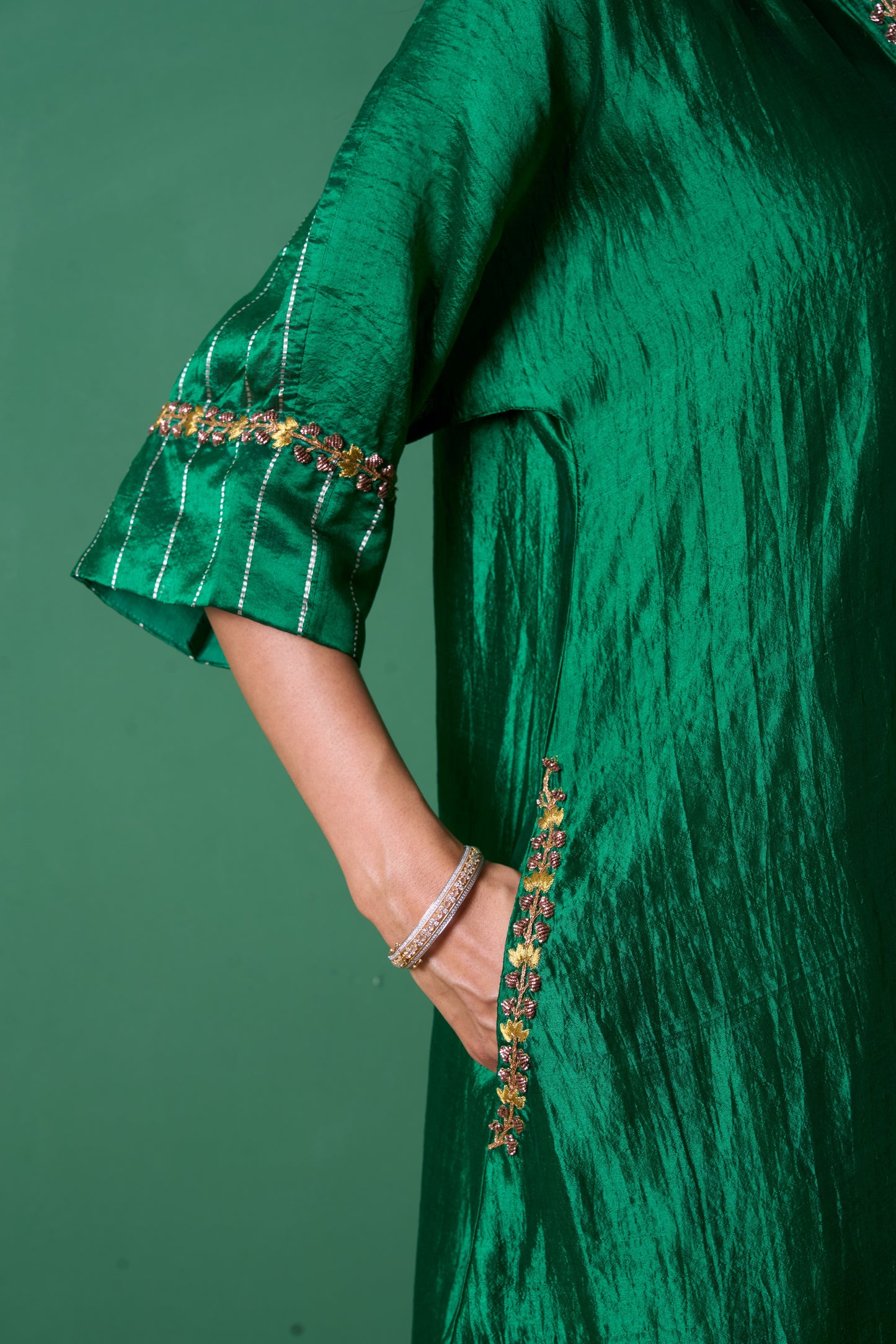 Radiance Emerald Kurta  (Set of 2)