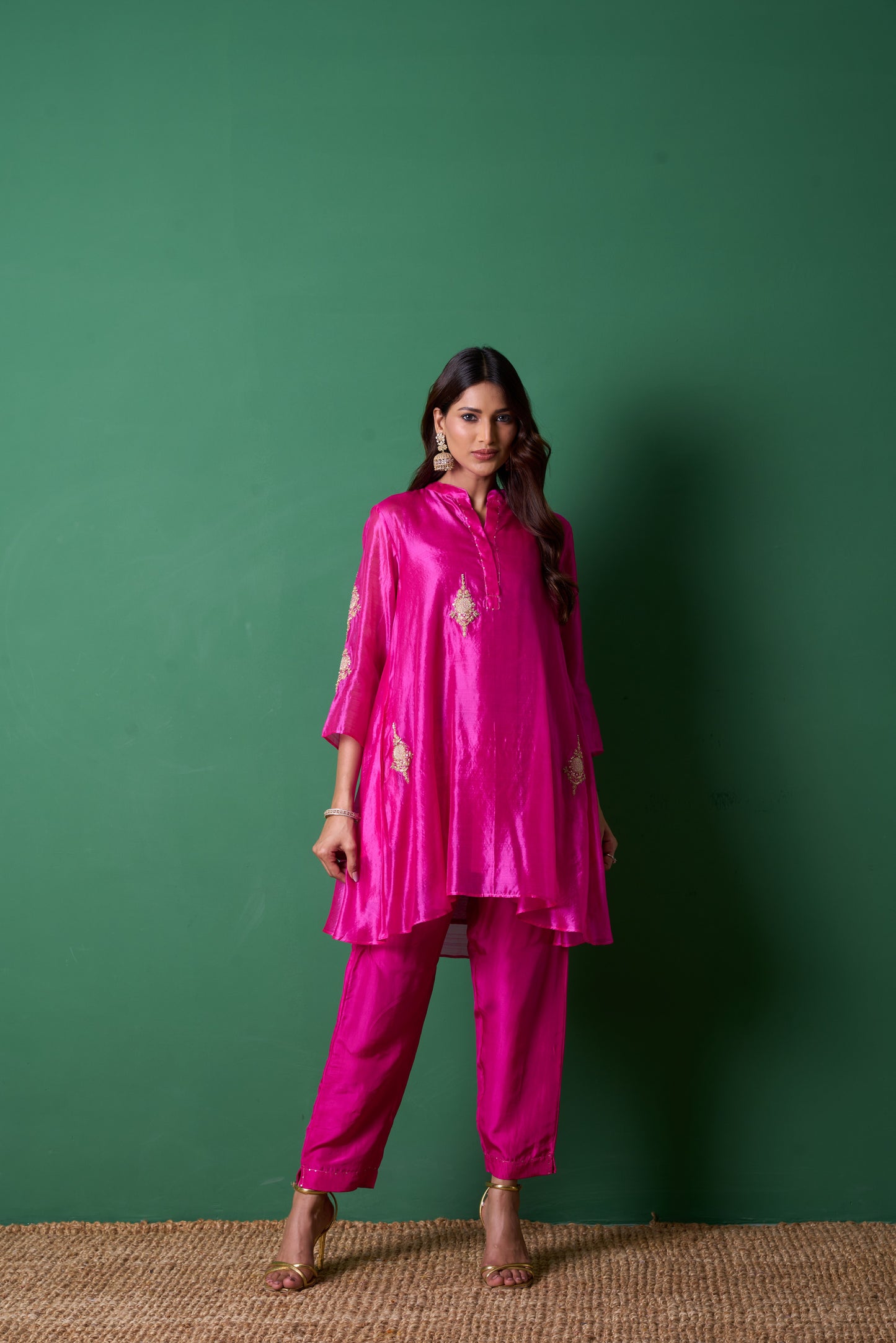 Paradise Pink Kurta  (Set of 3)