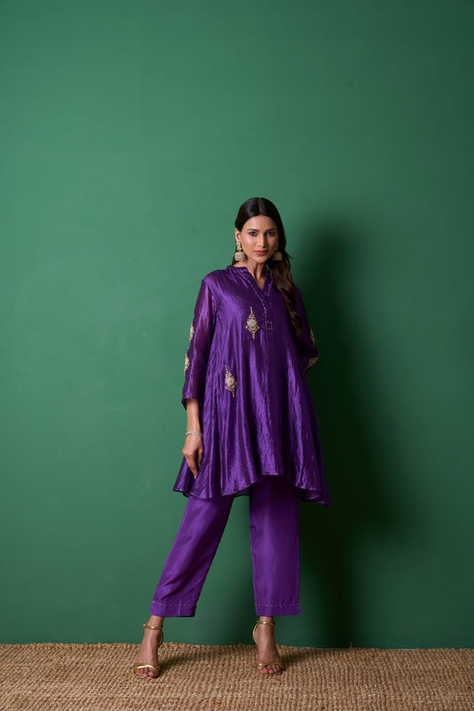 Paradise Purple Kurta  (Set of 2)