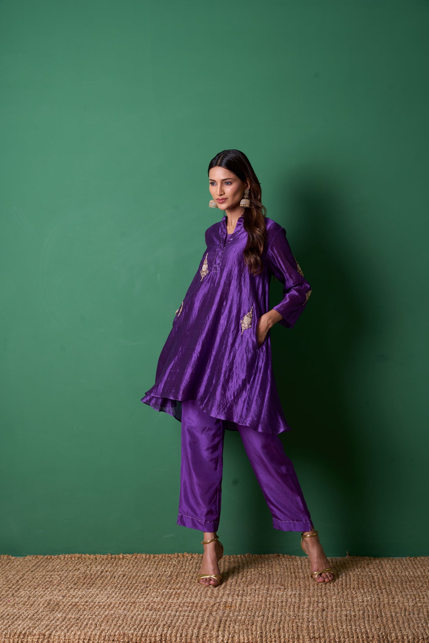 Paradise Purple Kurta  (Set of 2)