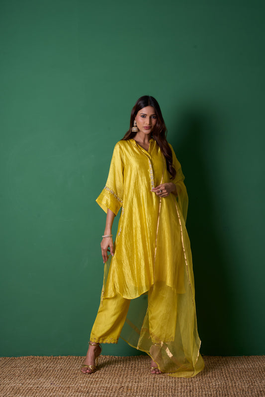 Radiance Yellow Kurta  (Set of 3)