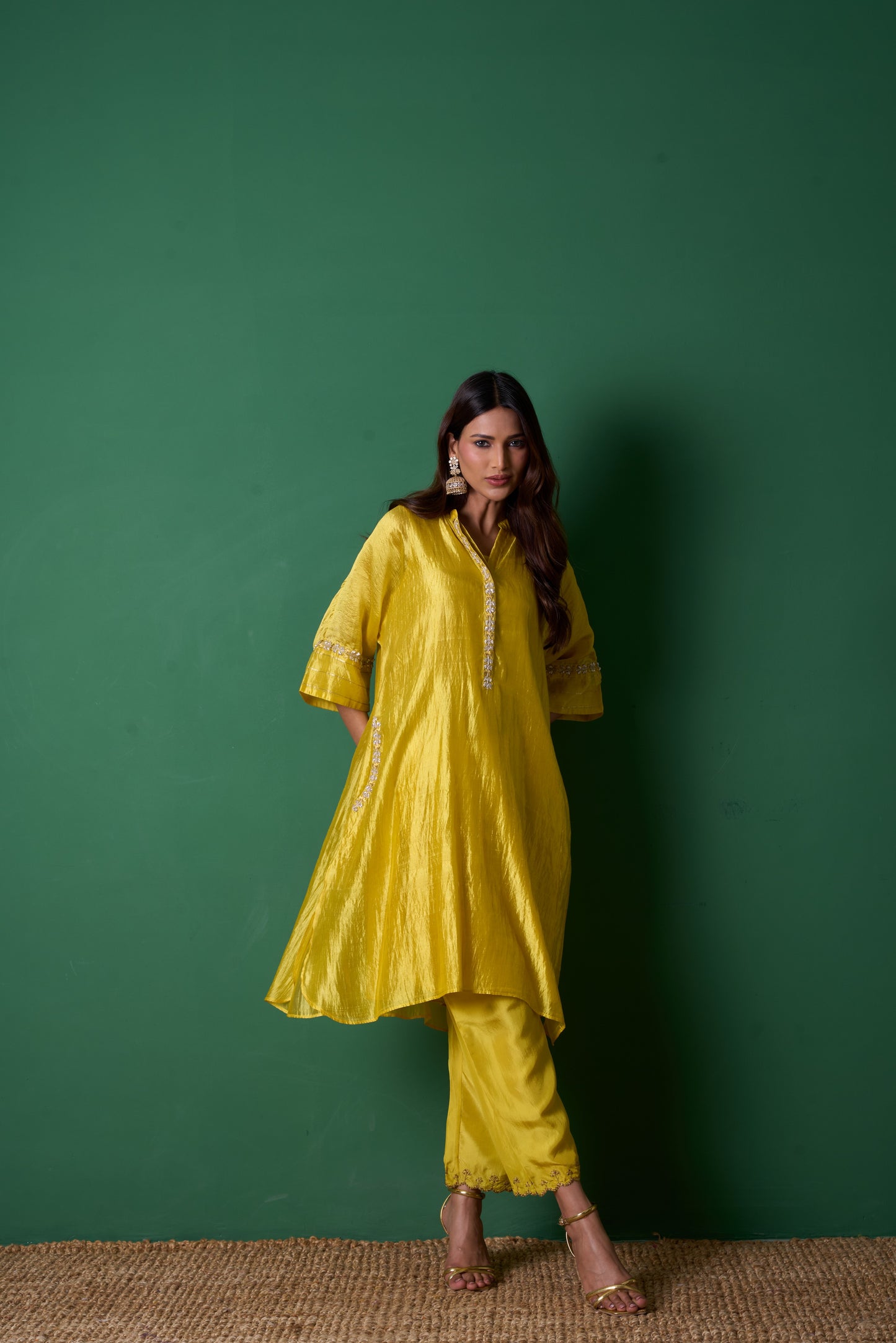 Radiance Yellow Kurta  (Set of 2)