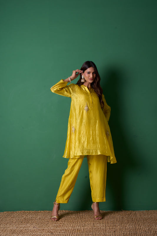 Paradise Yellow Kurta  (Set of 2)