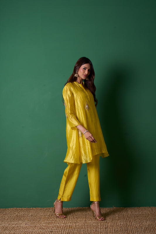 Paradise Yellow Kurta  (Set of 2)