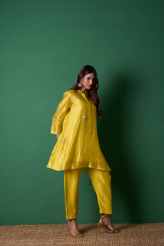 Paradise Yellow Kurta  (Set of 3)