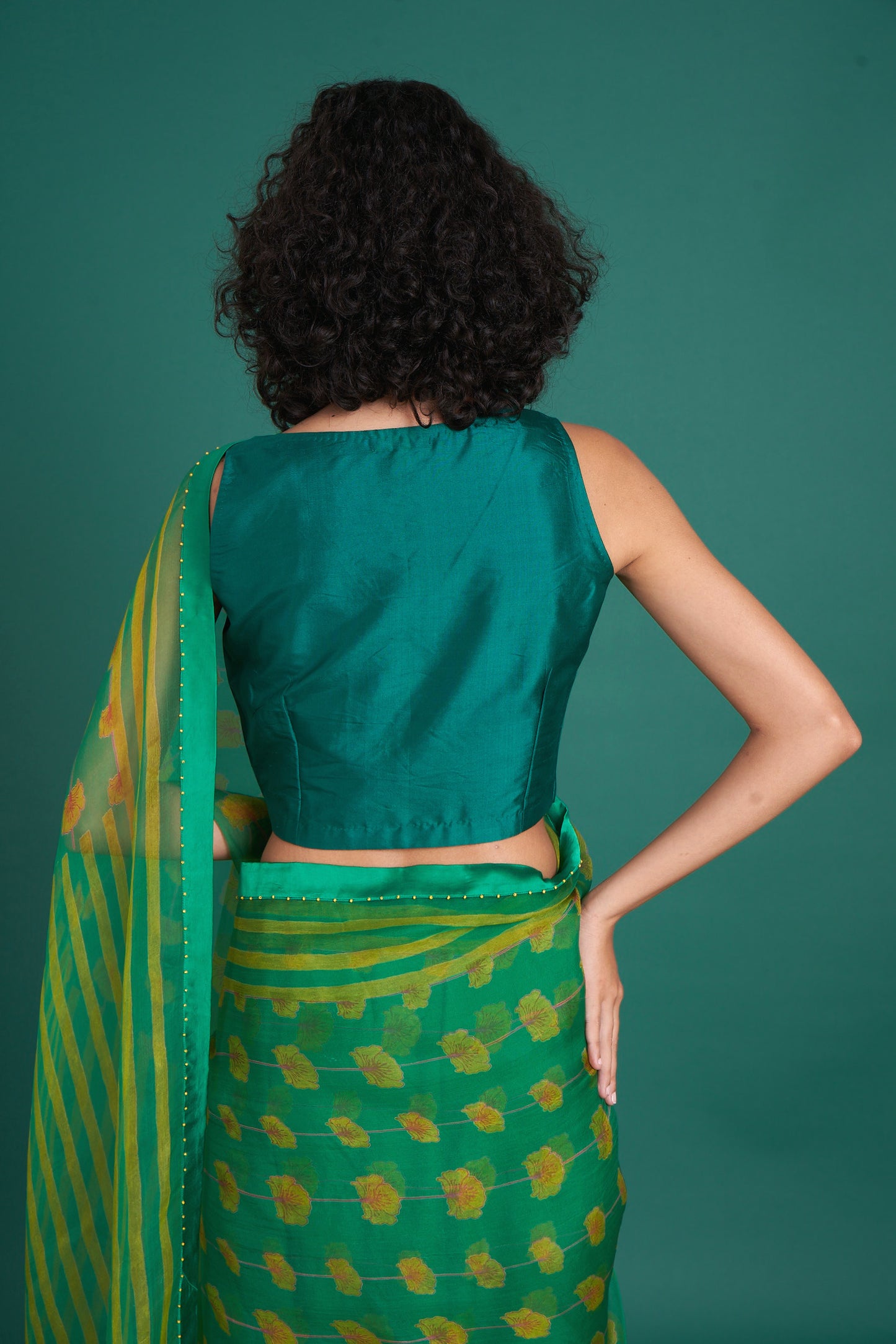 Bela Emerald Saree  (Set of 2)