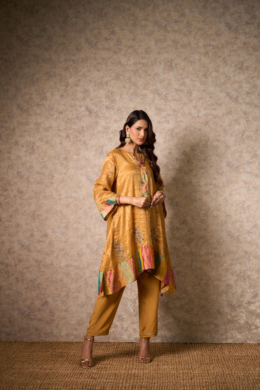 Zing Ochre Kurta  (Set of 2)