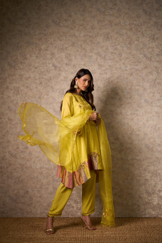 Zing Yellow Kurta  (Set of 3)