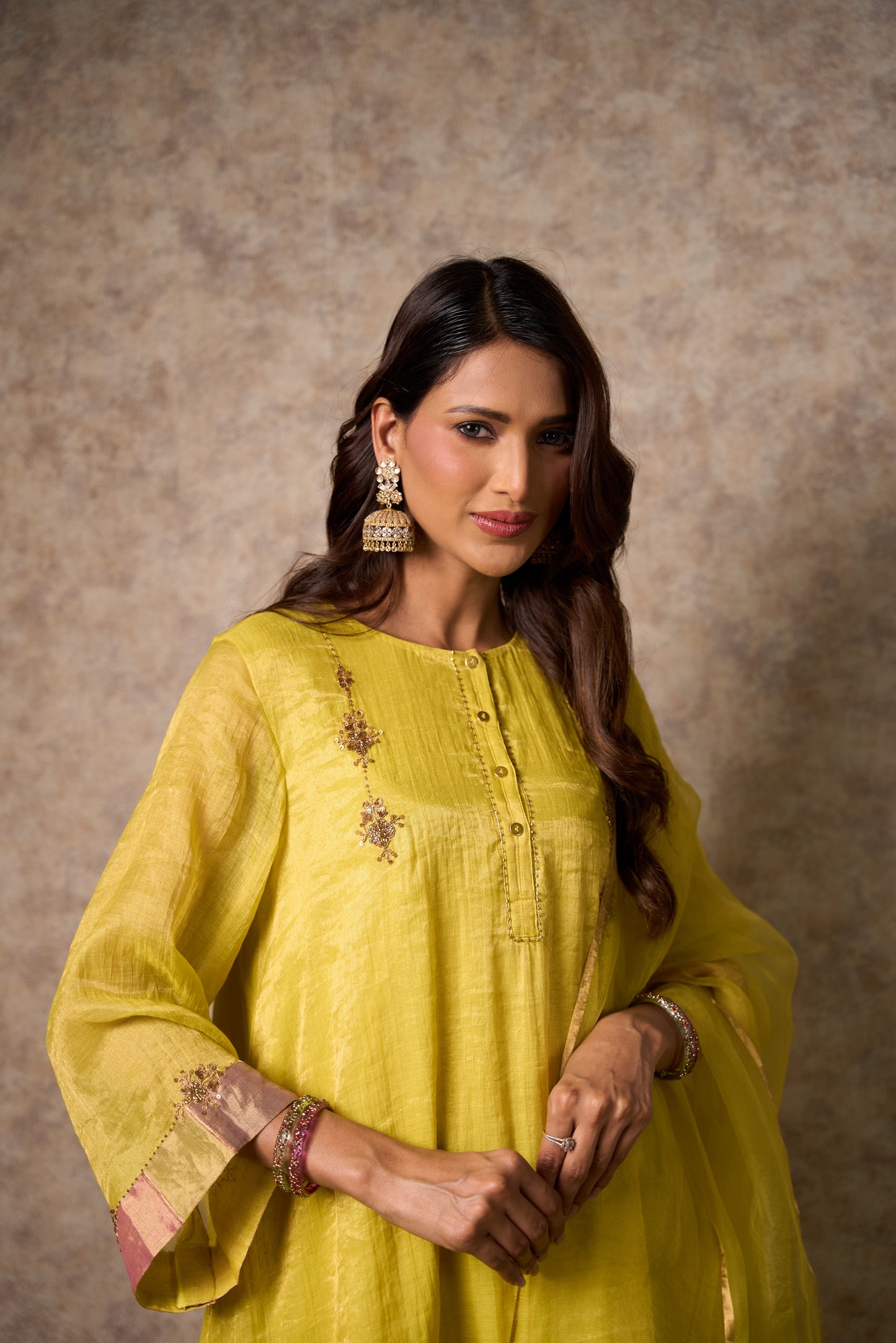 Zing Yellow Kurta  (Set of 3)