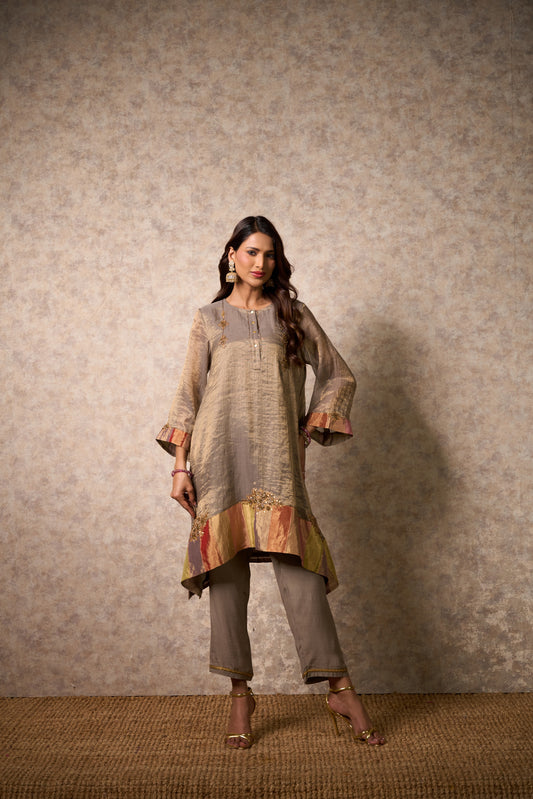 Zing Grey Kurta  (Set of 2)