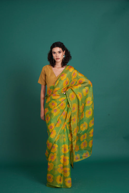 UME Green Saree  (Set of 2)