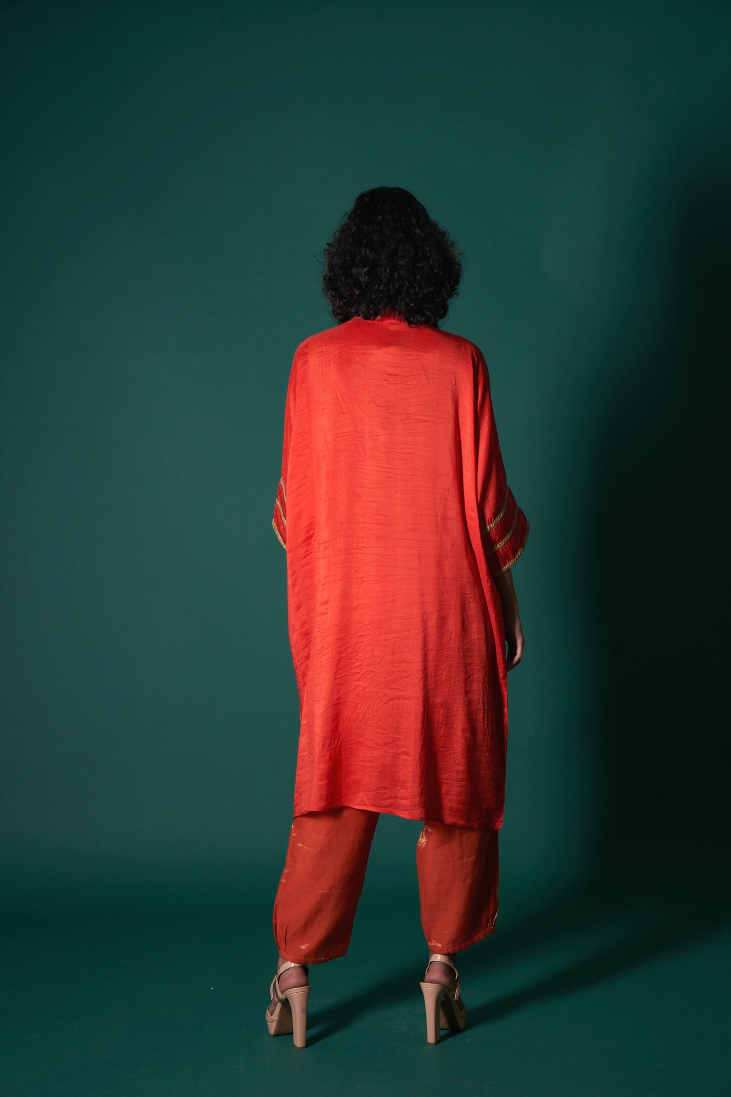 Hana Orange Kurta  (Set of 2)