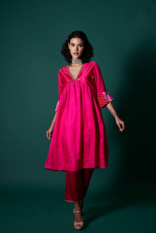 Jess Pink Kurta  (Set of 2)