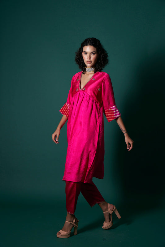 Jess Pink Kurta  (Set of 2)