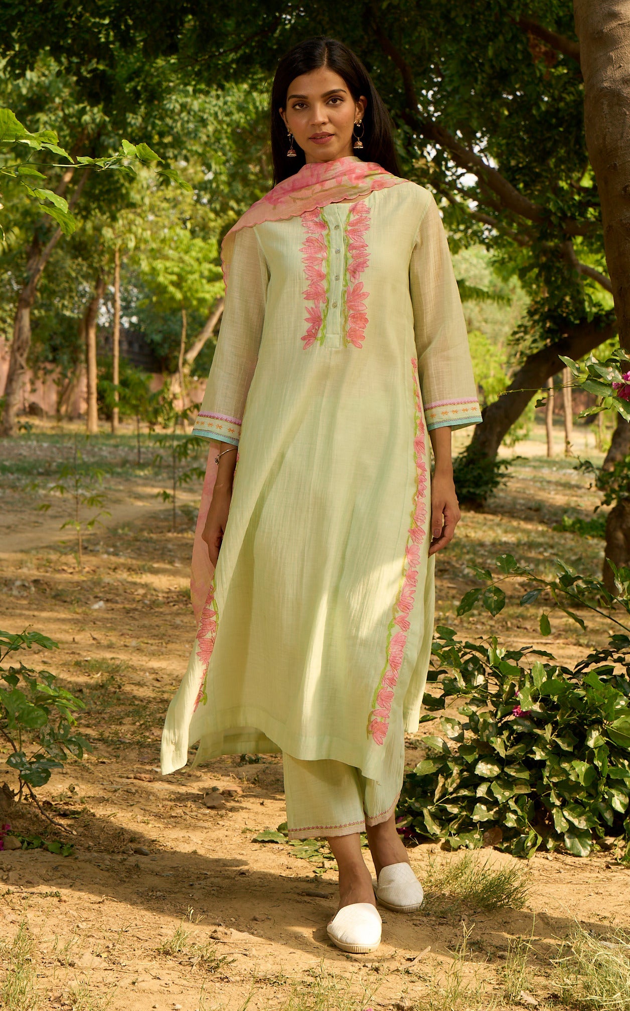 Bulbul Light  Green Kurta  (Set of 3)RDS25