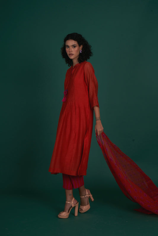 Orina Red Kurta  (Set of 2)