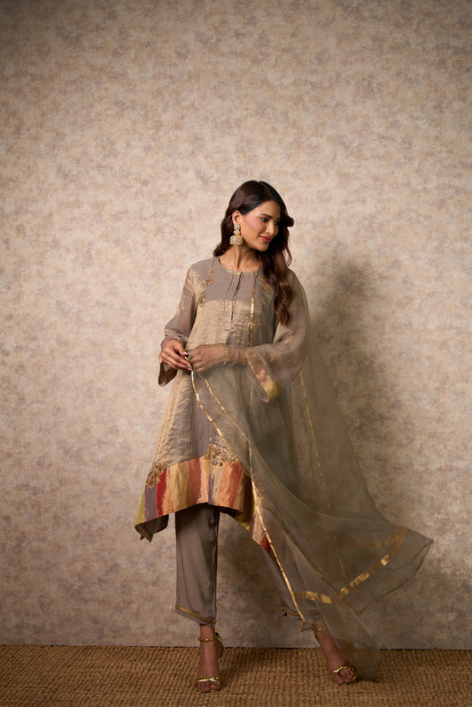 Zing Grey Kurta  (Set of 3)