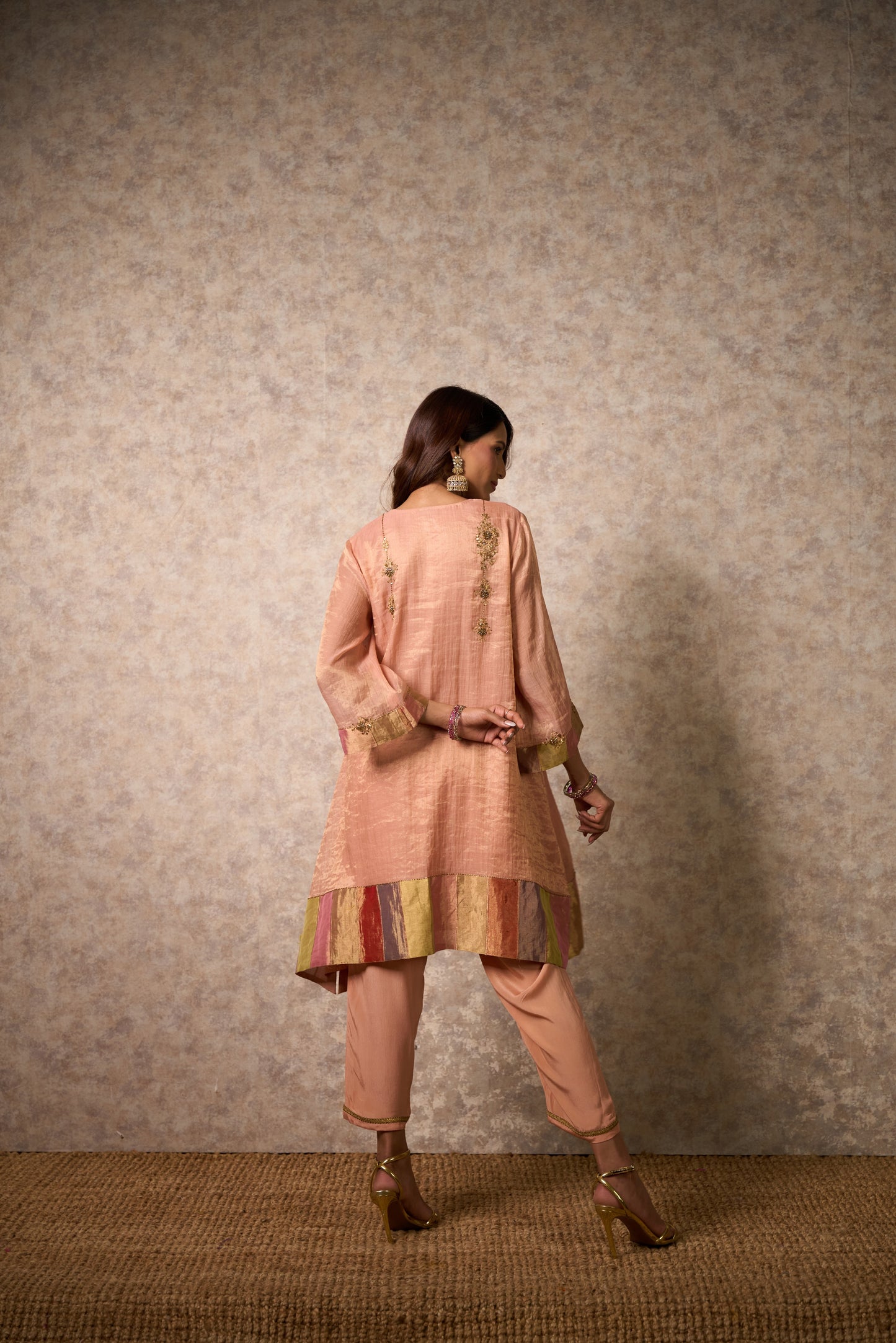 Zing Peach Kurta  (Set of 2)