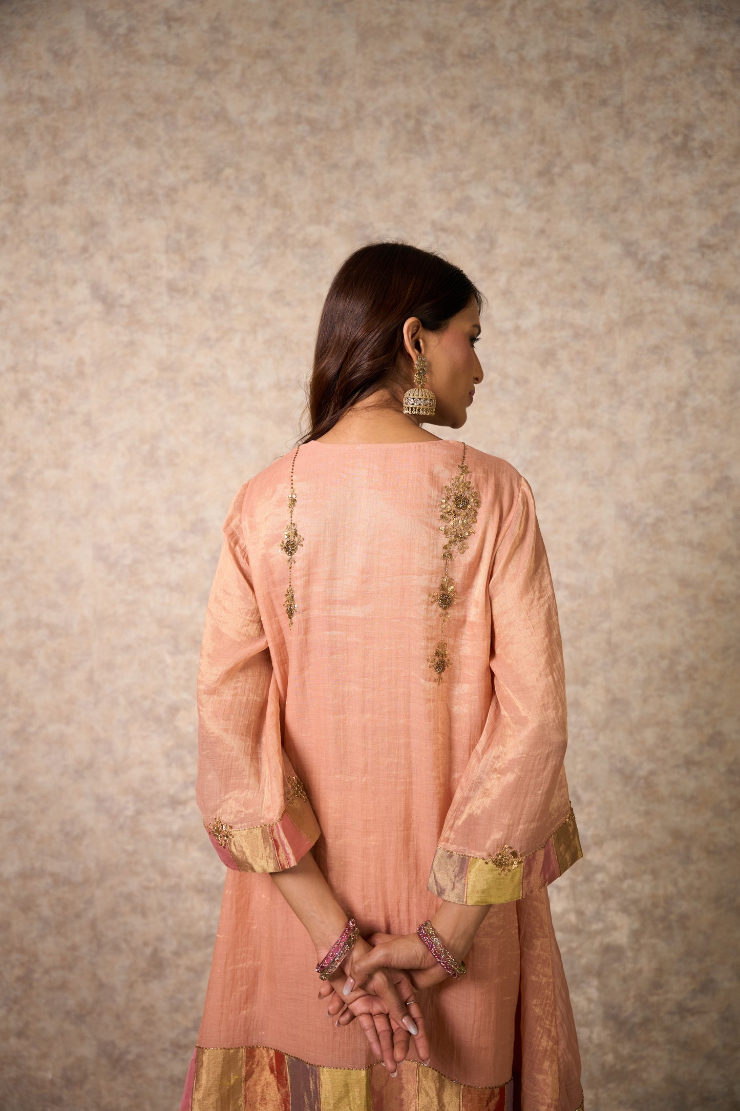 Zing Peach Kurta  (Set of 2)