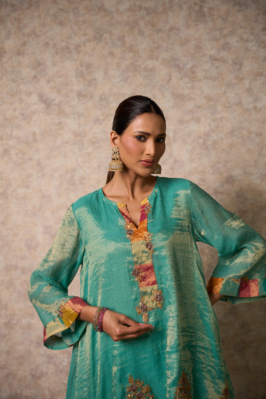 Zing Sea Green Kurta (Set of 2)
